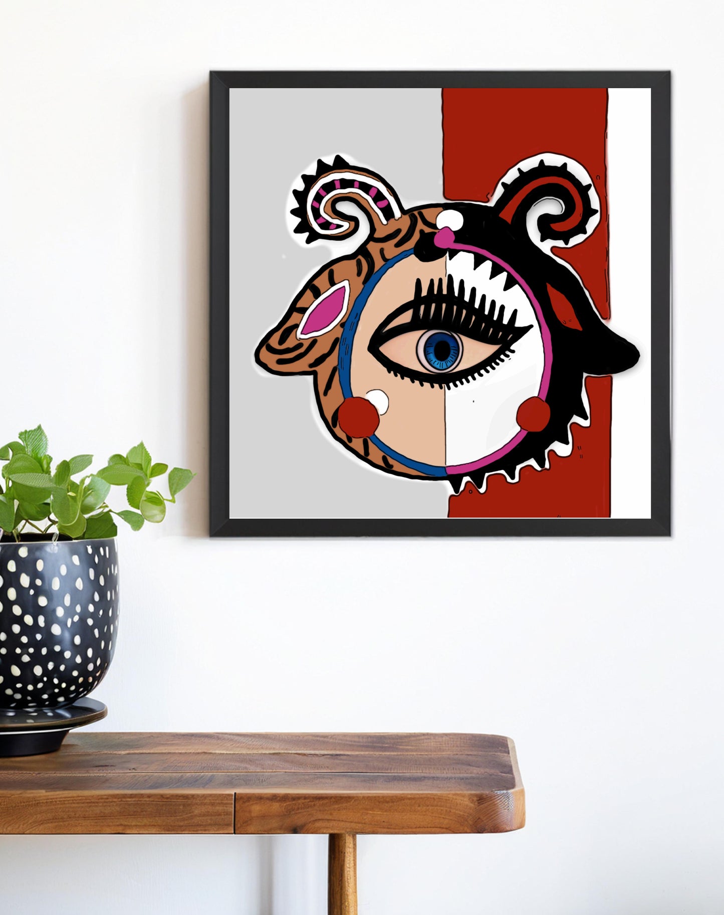 「Sheep」Framed Canvas Print Wall Art 潮流十二生肖羊 裝飾畫客廳 玄關 臥室