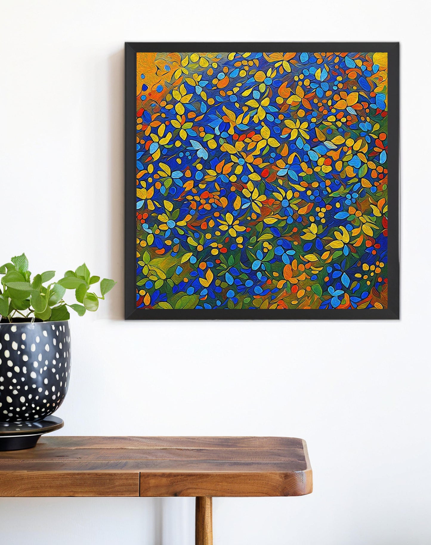 「Floral 01」Framed Canvas Print Wall Art 复古碎花 裝飾畫客廳 玄關 臥室