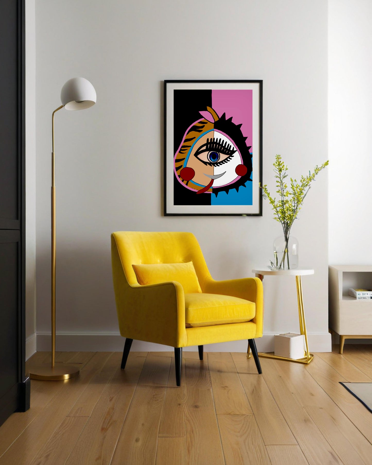 「Snake」Framed Canvas Print Wall Art 潮流十二生肖蛇 裝飾畫客廳 玄關 臥室