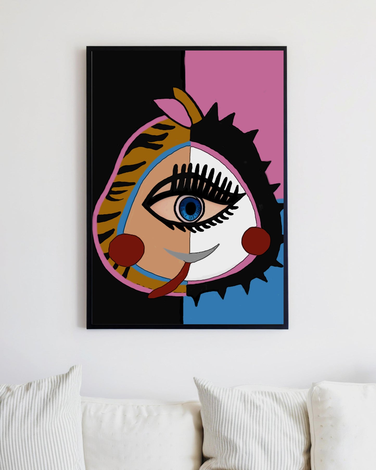 「Snake」Framed Canvas Print Wall Art 潮流十二生肖蛇 裝飾畫客廳 玄關 臥室