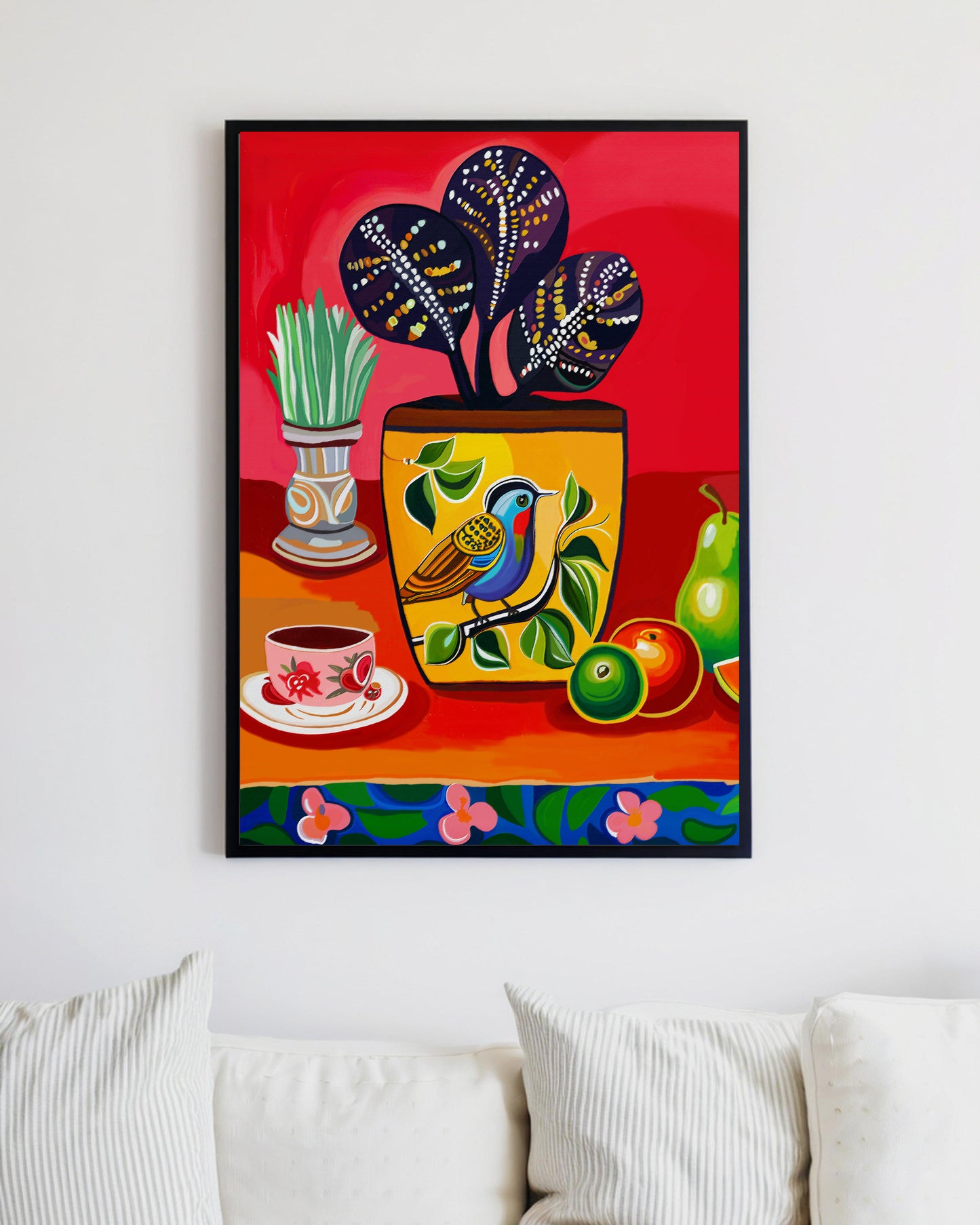 「Plant01」Framed Canvas Print Wall Art 多彩現代風植物 裝飾畫客廳 玄關 臥室