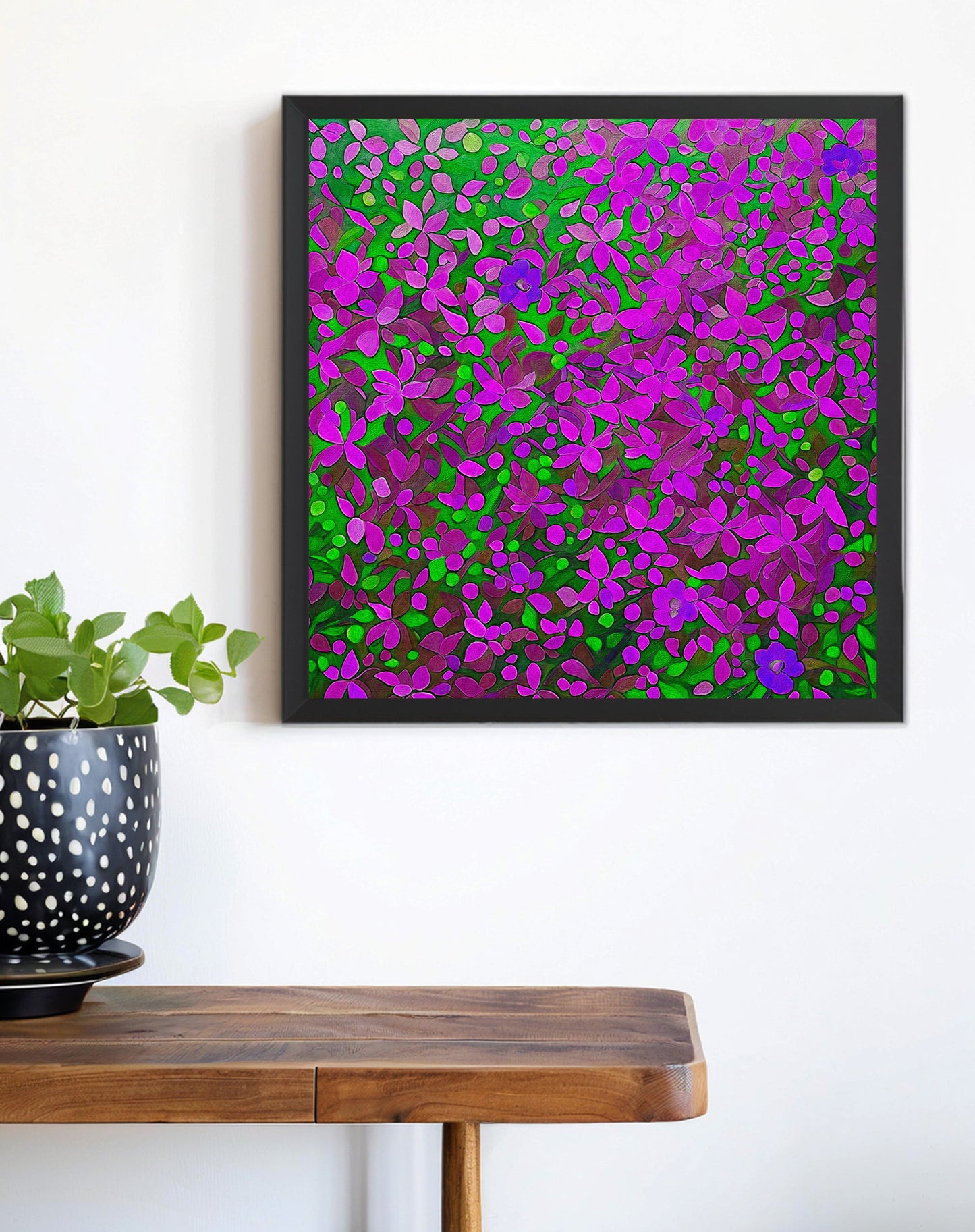 「Floral 02」Framed Canvas Print Wall Art 复古碎花 裝飾畫客廳 玄關 臥室