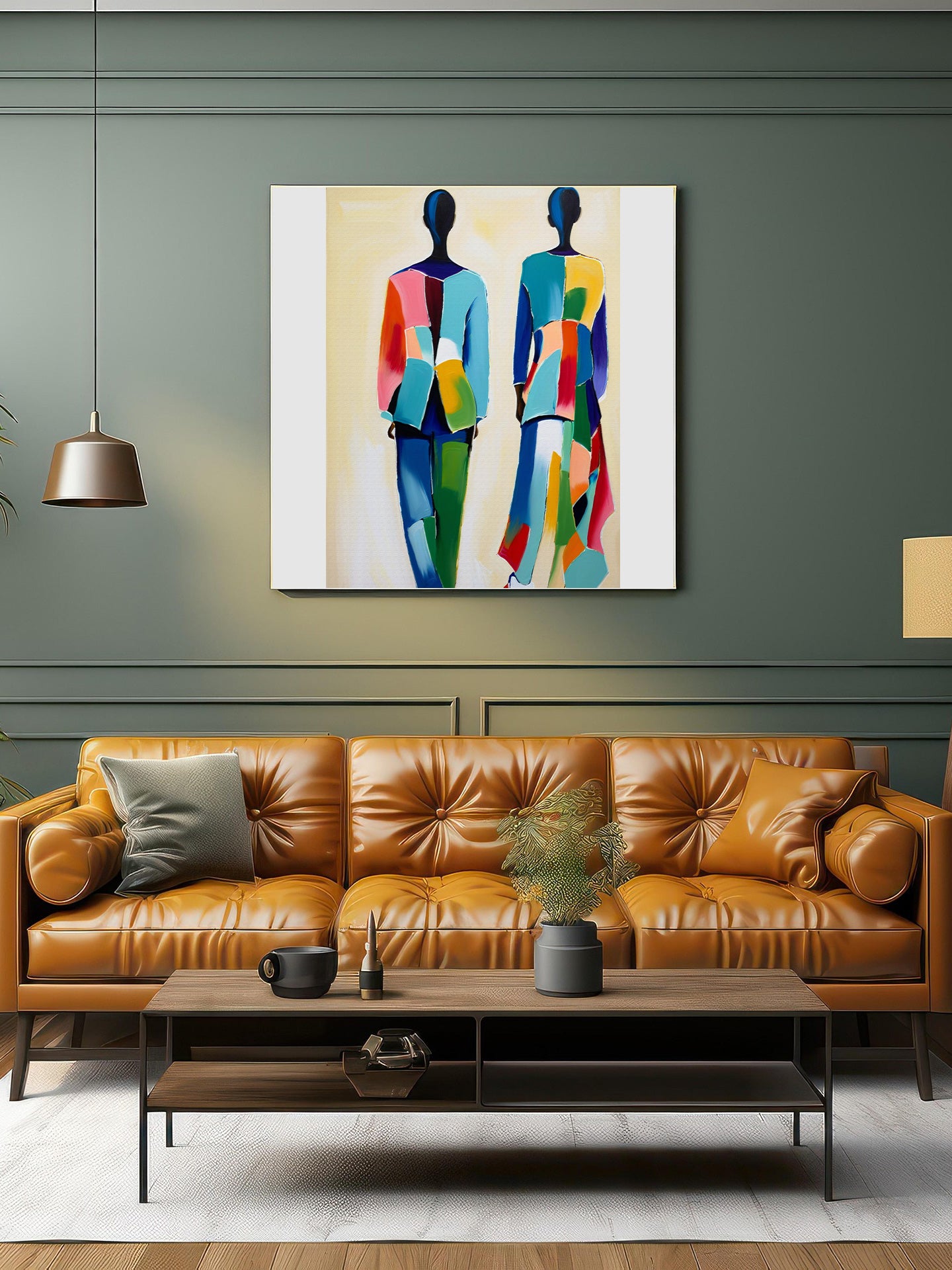 「Abstract Figures01」Framed Canvas Print Wall Art 現代潮流抽像人物畫 裝飾畫客廳 玄關 臥室