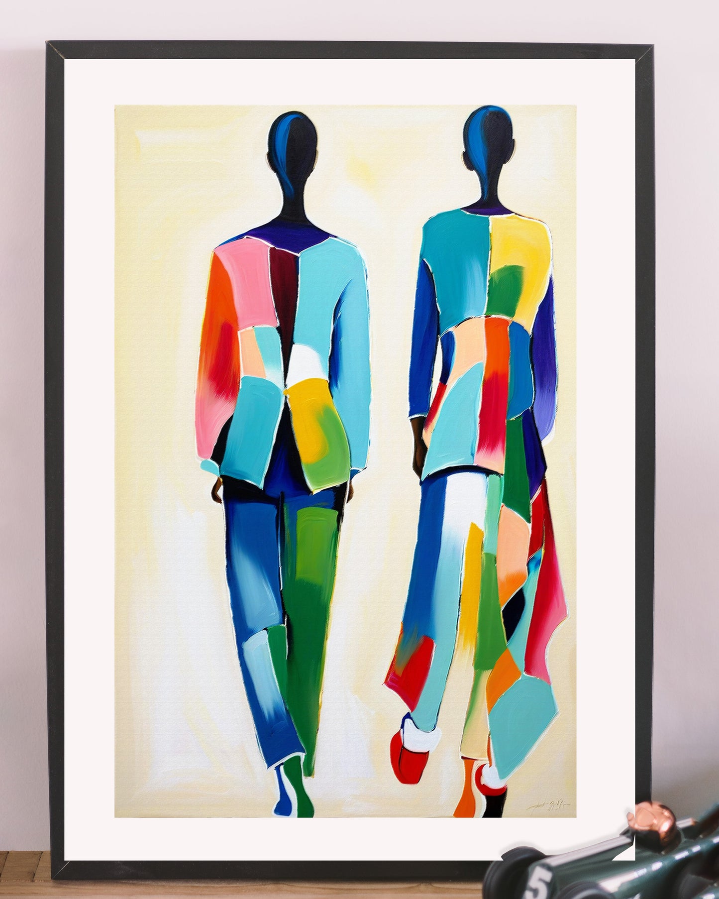 「Abstract Figures01」Framed Canvas Print Wall Art 現代潮流抽像人物畫 裝飾畫客廳 玄關 臥室