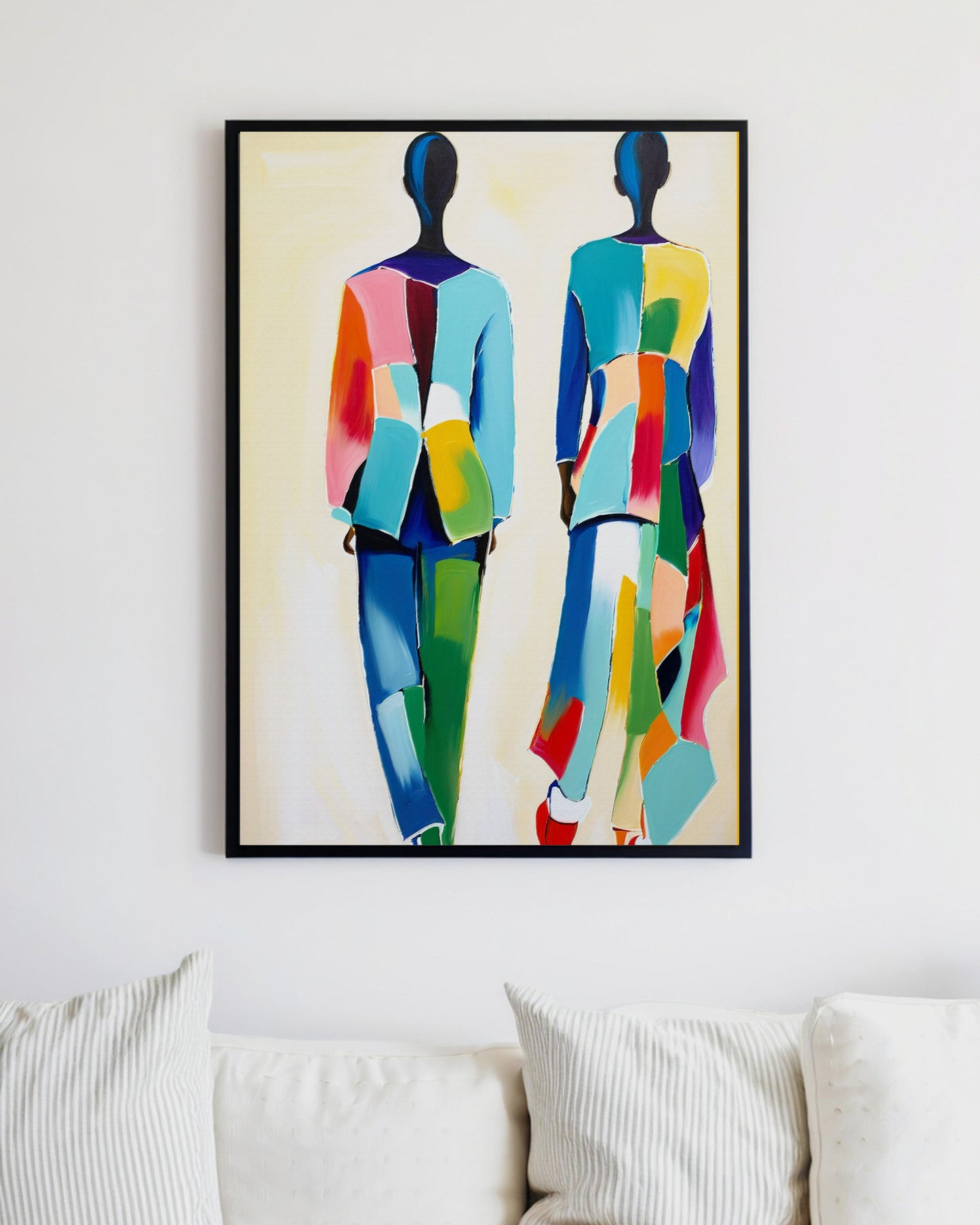 「Abstract Figures01」Framed Canvas Print Wall Art 現代潮流抽像人物畫 裝飾畫客廳 玄關 臥室