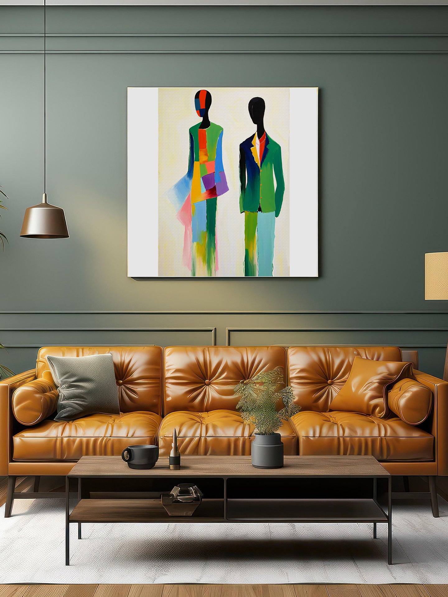 「Abstract Figures02」Framed Canvas Print Wall Art 現代潮流抽像人物畫 裝飾畫客廳 玄關 臥室