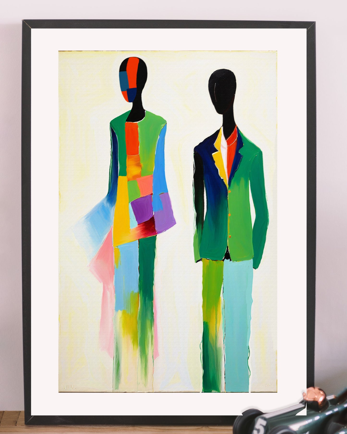 「Abstract Figures02」Framed Canvas Print Wall Art 現代潮流抽像人物畫 裝飾畫客廳 玄關 臥室