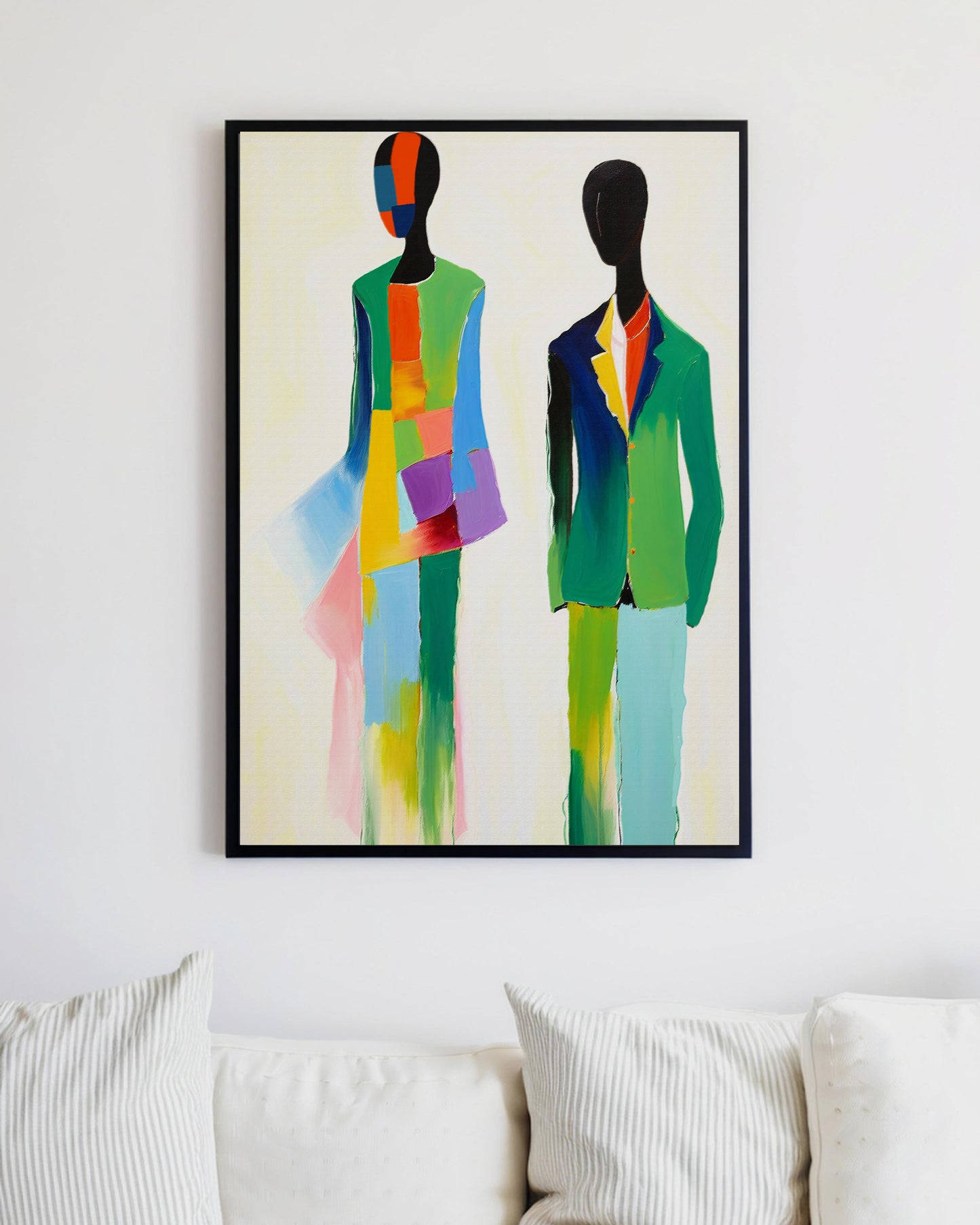 「Abstract Figures02」Framed Canvas Print Wall Art 現代潮流抽像人物畫 裝飾畫客廳 玄關 臥室