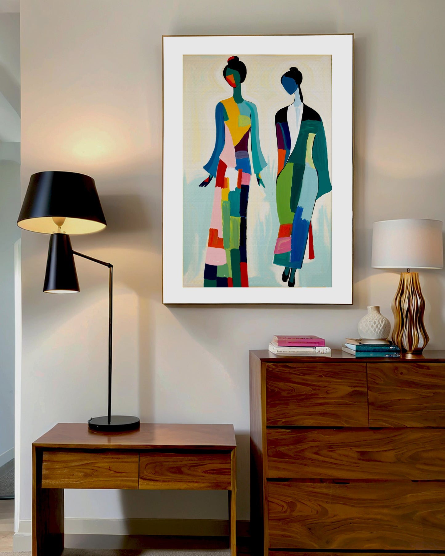 「Abstract Figures03」Framed Canvas Print Wall Art 現代潮流抽像人物畫 裝飾畫客廳 玄關 臥室
