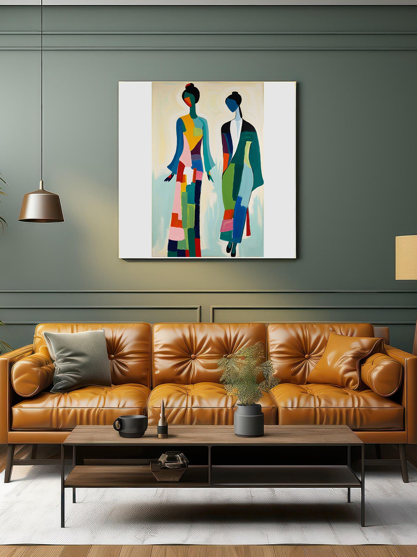 「Abstract Figures03」Framed Canvas Print Wall Art 現代潮流抽像人物畫 裝飾畫客廳 玄關 臥室