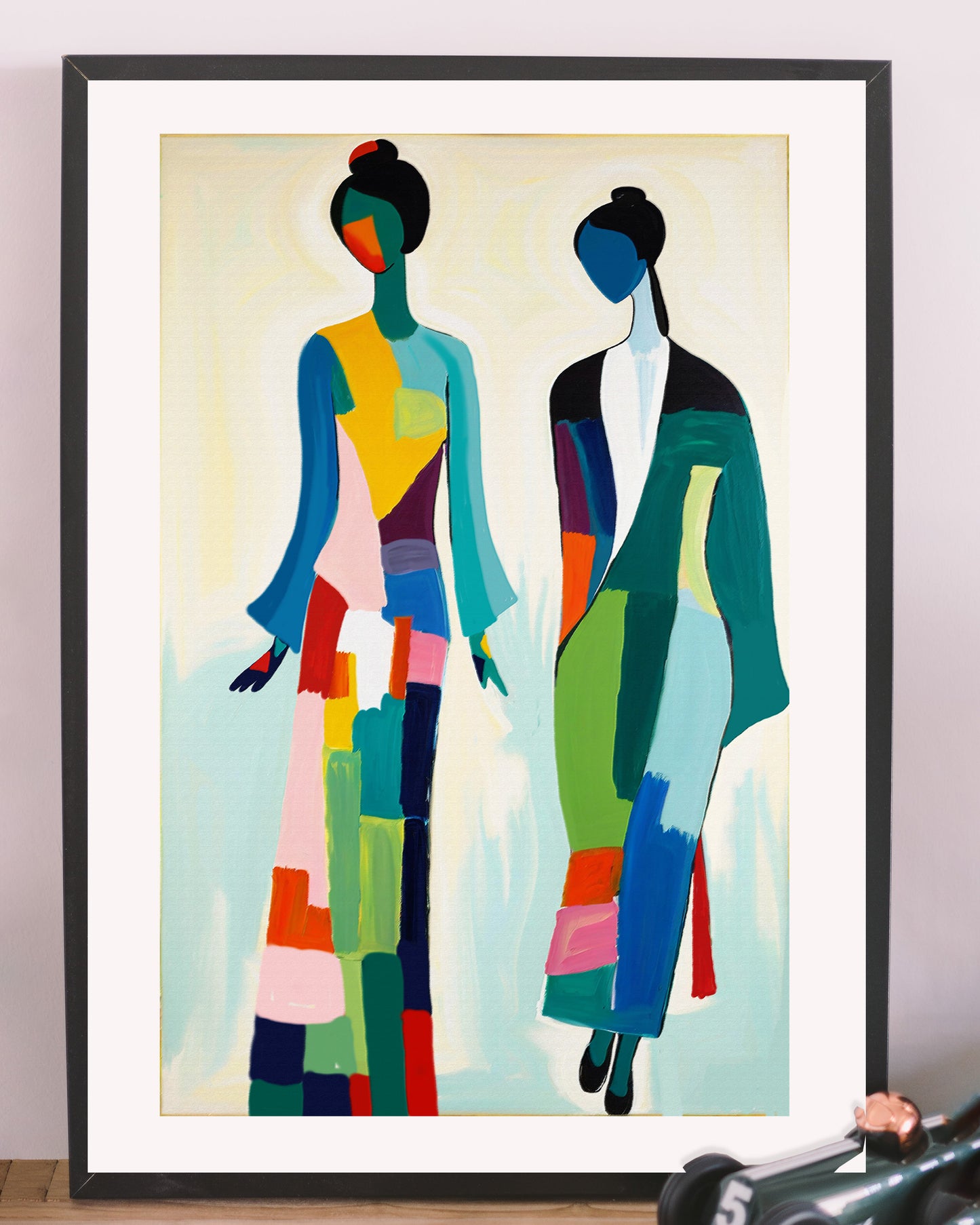 「Abstract Figures03」Framed Canvas Print Wall Art 現代潮流抽像人物畫 裝飾畫客廳 玄關 臥室