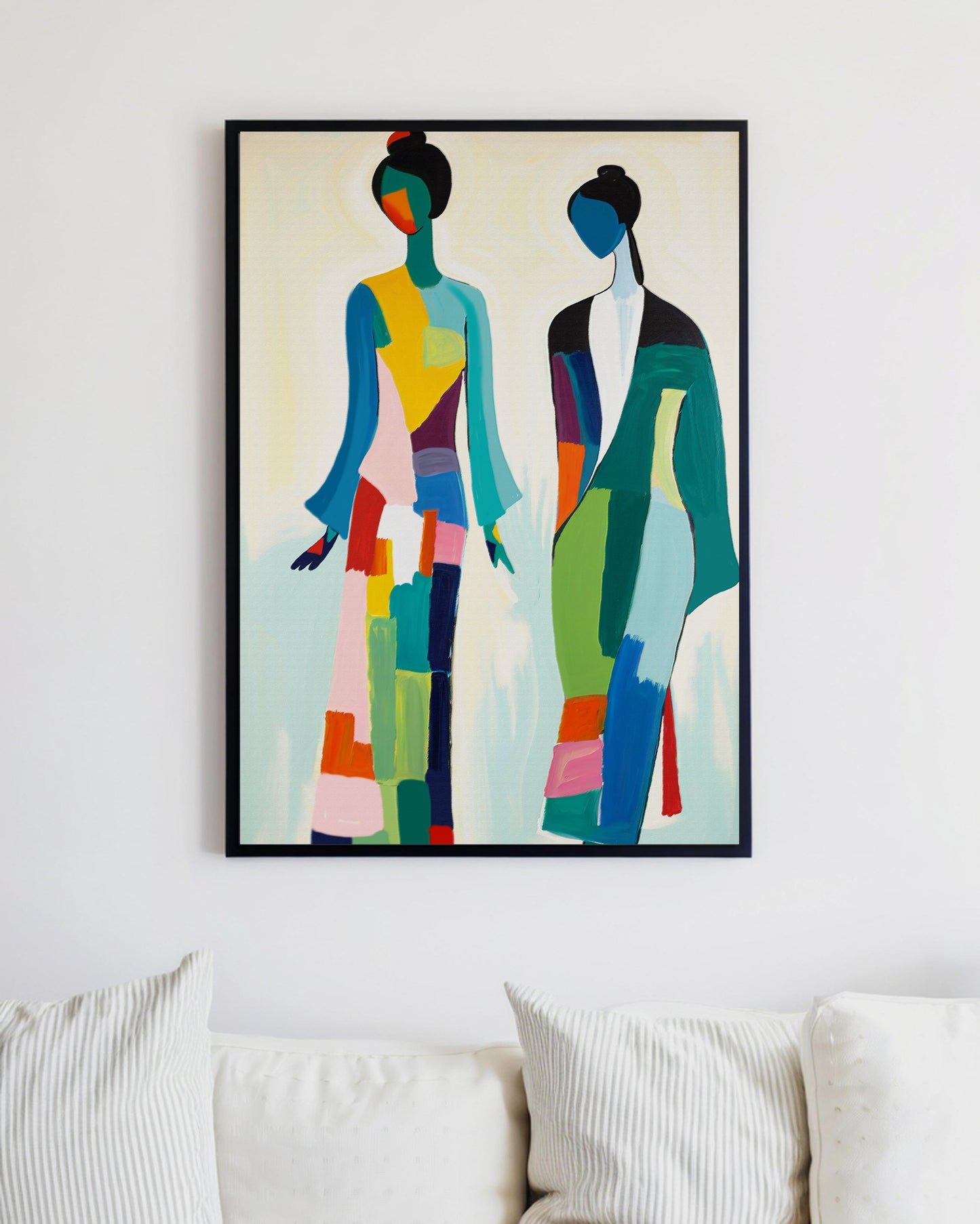 「Abstract Figures03」Framed Canvas Print Wall Art 現代潮流抽像人物畫 裝飾畫客廳 玄關 臥室