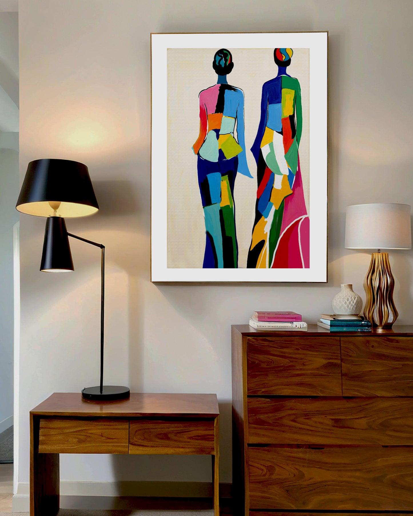 「Abstract Figures04」Framed Canvas Print Wall Art 現代潮流抽像人物畫 裝飾畫客廳 玄關 臥室