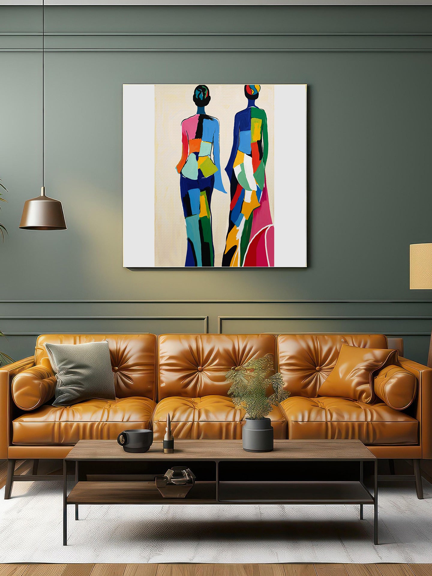 「Abstract Figures04」Framed Canvas Print Wall Art 現代潮流抽像人物畫 裝飾畫客廳 玄關 臥室