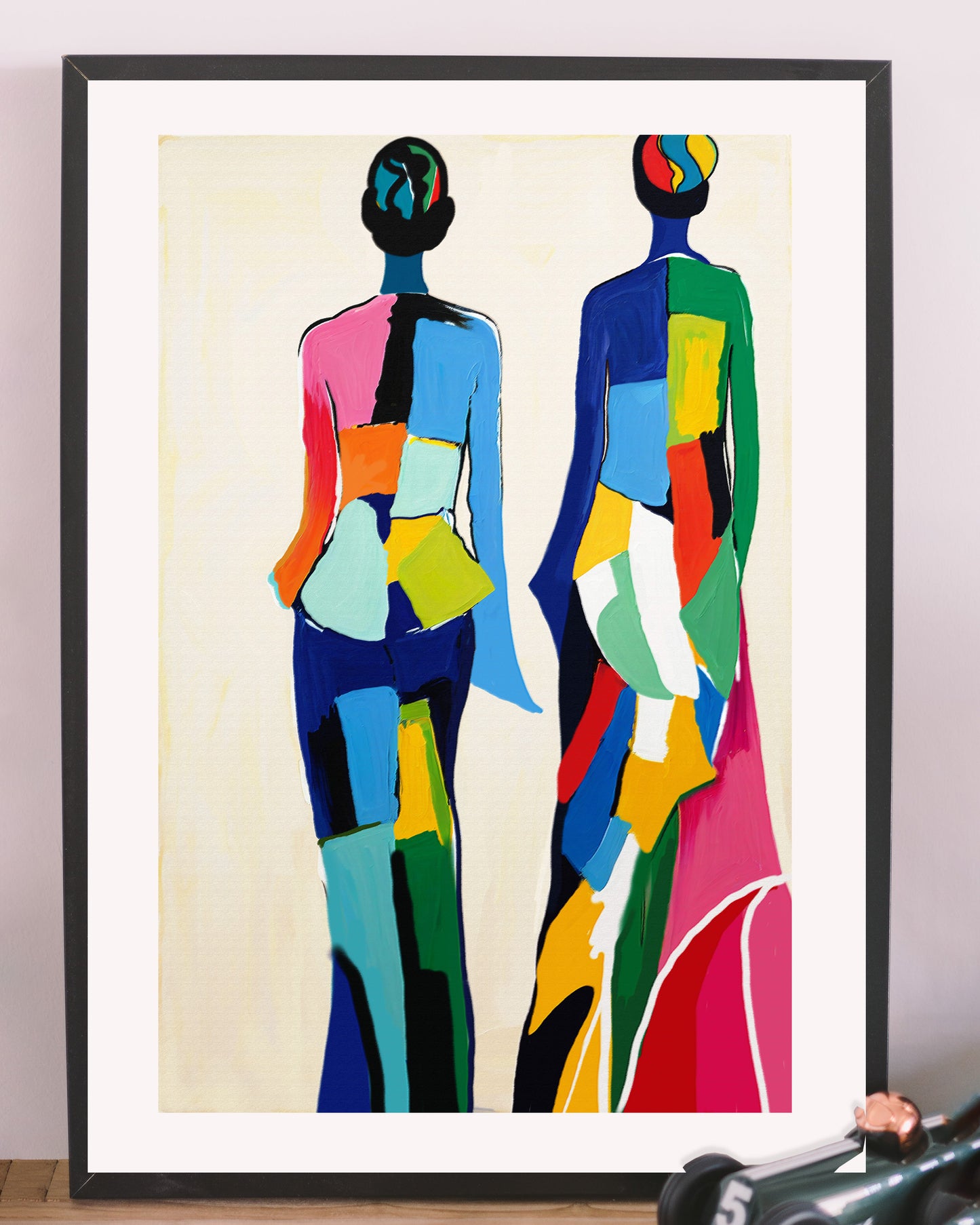 「Abstract Figures04」Framed Canvas Print Wall Art 現代潮流抽像人物畫 裝飾畫客廳 玄關 臥室