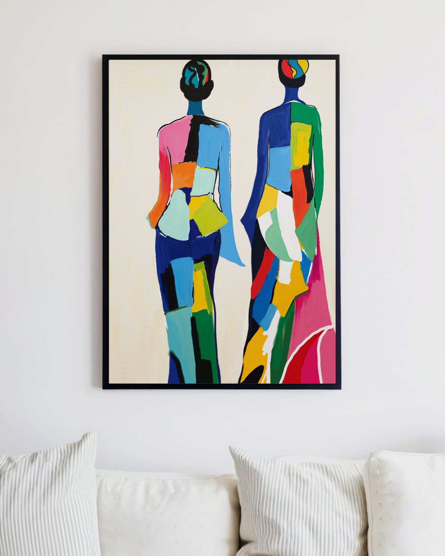 「Abstract Figures04」Framed Canvas Print Wall Art 現代潮流抽像人物畫 裝飾畫客廳 玄關 臥室