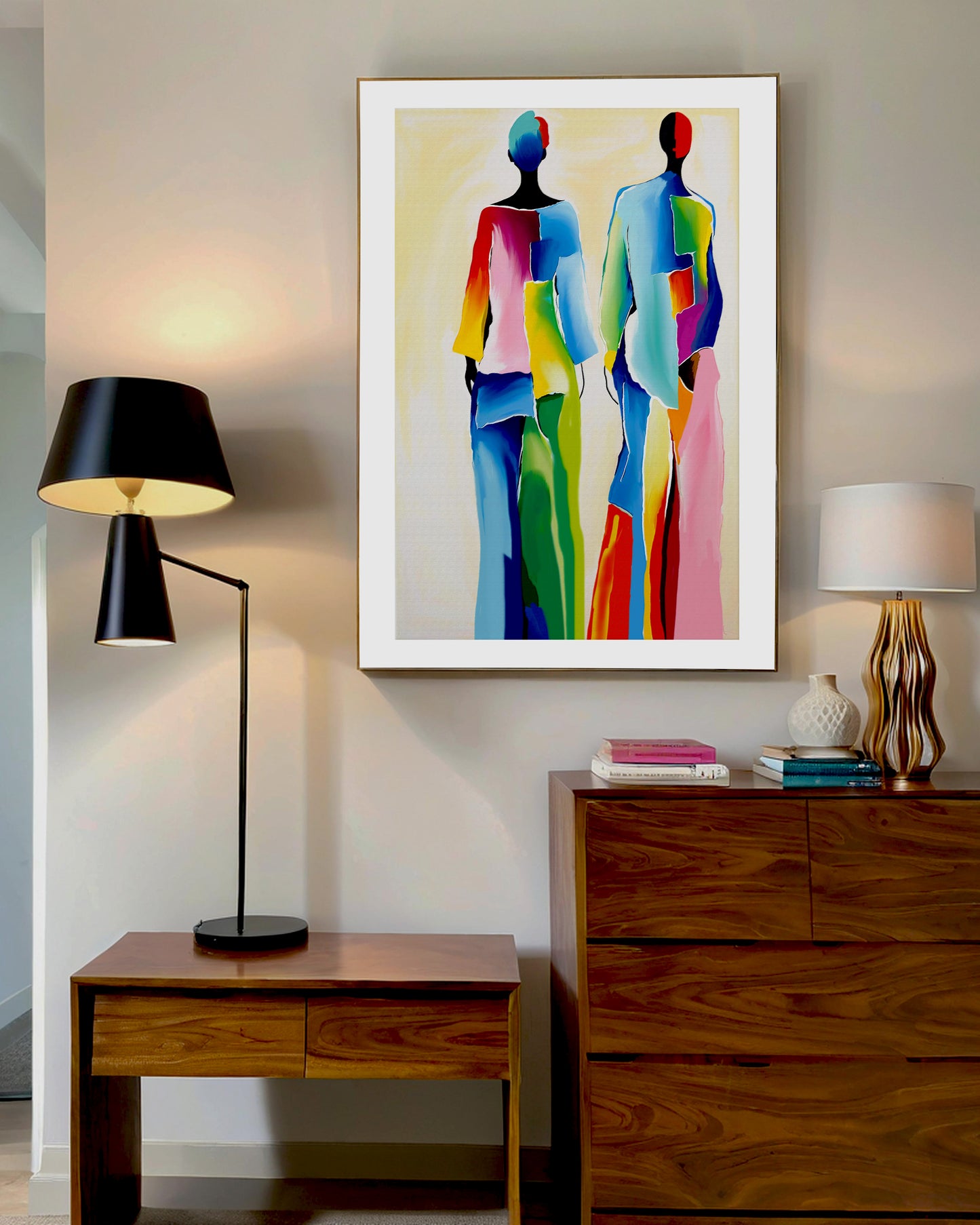 「Abstract Figures05」Framed Canvas Print Wall Art 現代潮流抽像人物畫 裝飾畫客廳 玄關 臥室