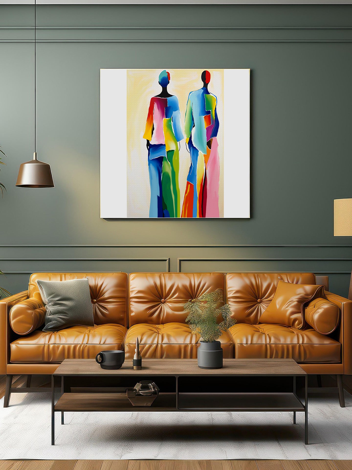 「Abstract Figures05」Framed Canvas Print Wall Art 現代潮流抽像人物畫 裝飾畫客廳 玄關 臥室