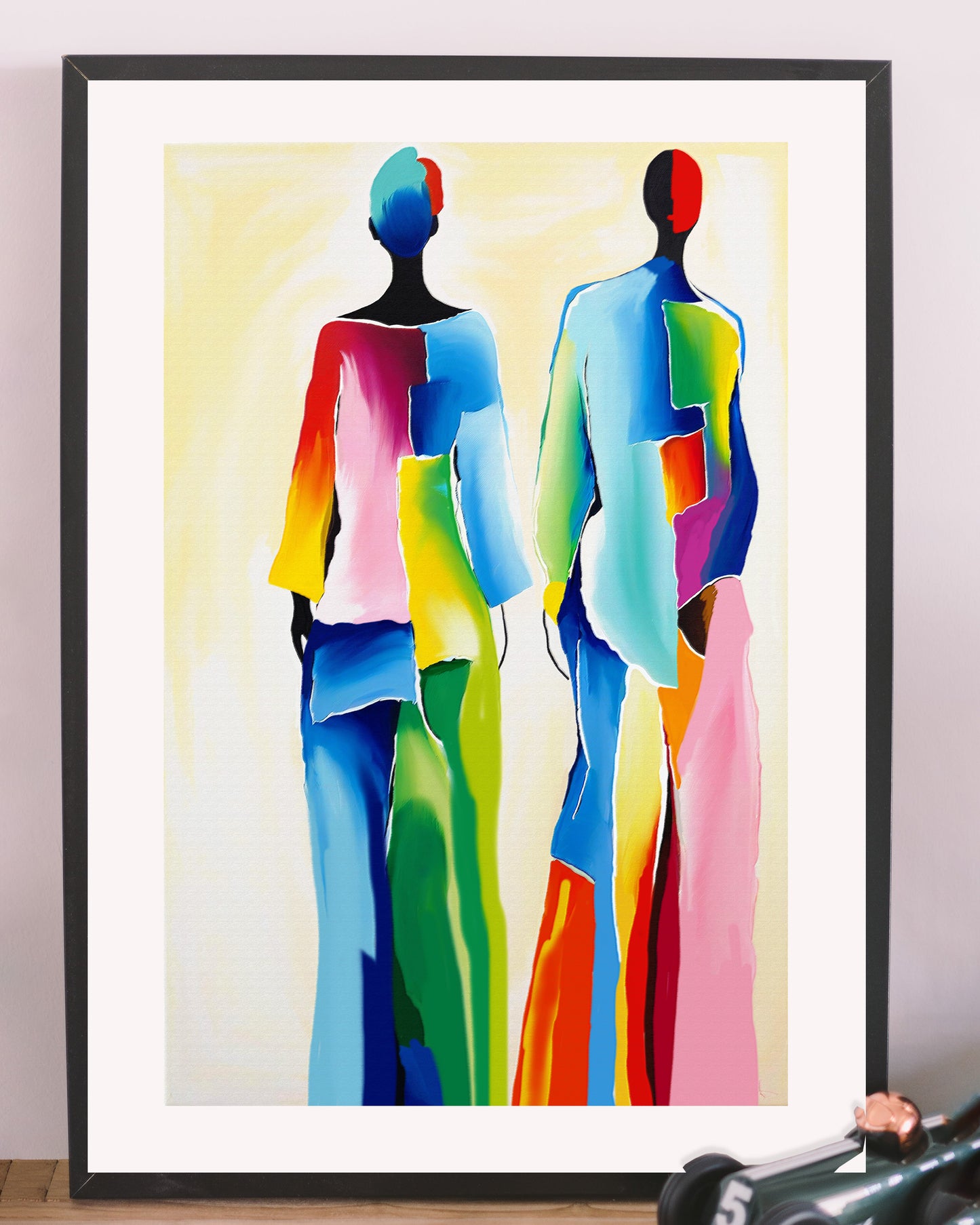 「Abstract Figures05」Framed Canvas Print Wall Art 現代潮流抽像人物畫 裝飾畫客廳 玄關 臥室