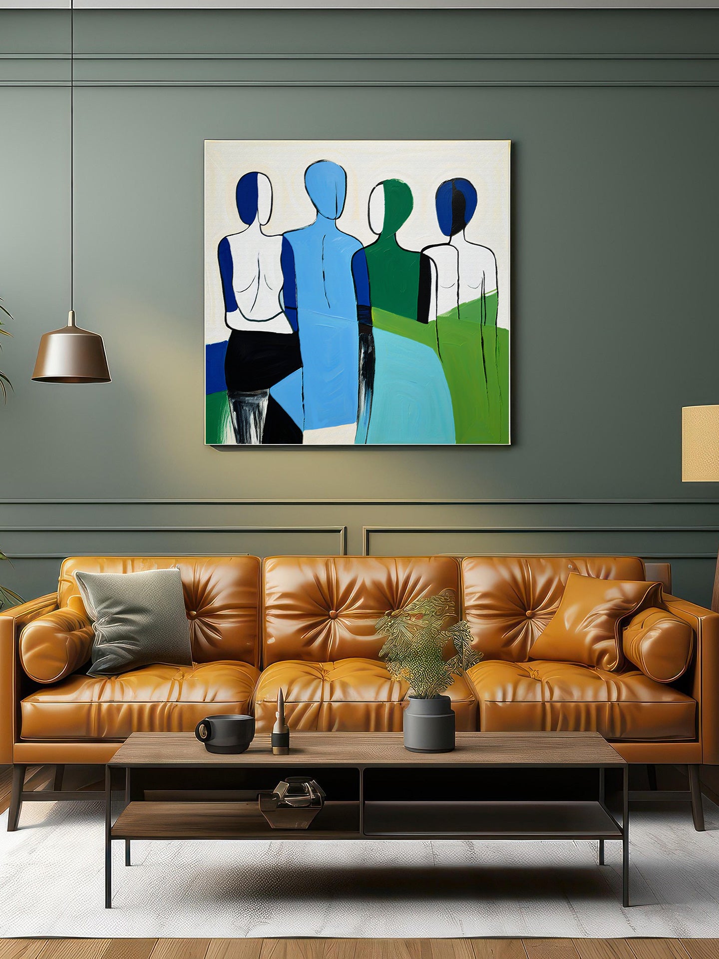 「Abstract Figures06」Framed Canvas Print Wall Art 現代潮流抽像人物畫 裝飾畫客廳 玄關 臥室
