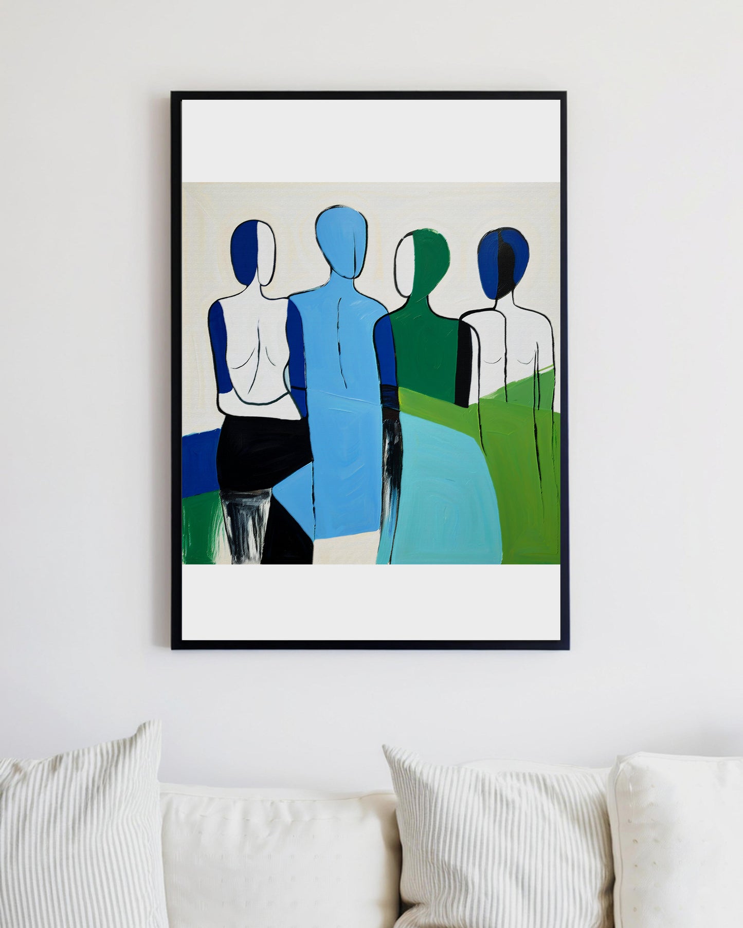 「Abstract Figures06」Framed Canvas Print Wall Art 現代潮流抽像人物畫 裝飾畫客廳 玄關 臥室