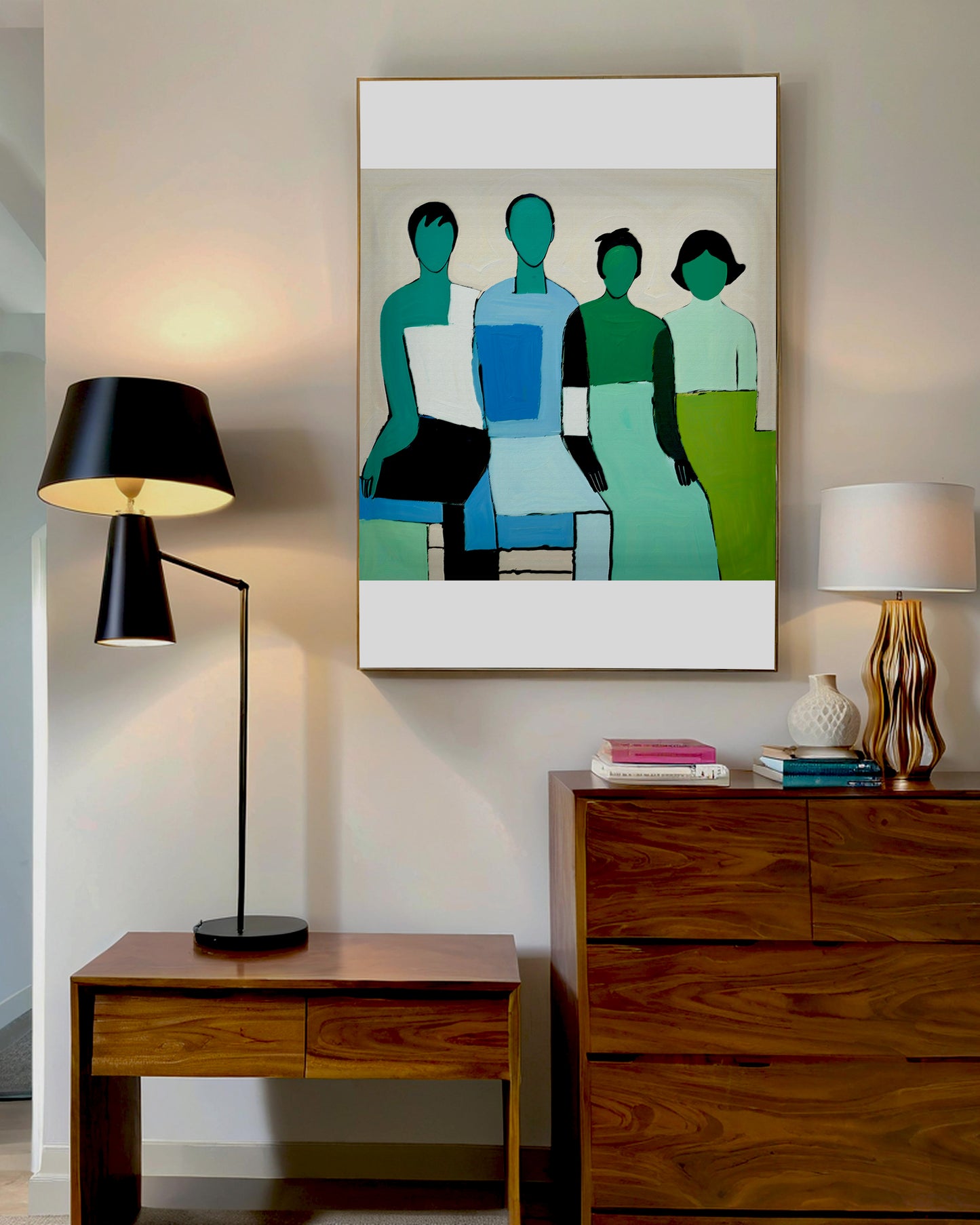 「Abstract Figures07」Framed Canvas Print Wall Art 現代潮流抽像人物畫 裝飾畫客廳 玄關 臥室