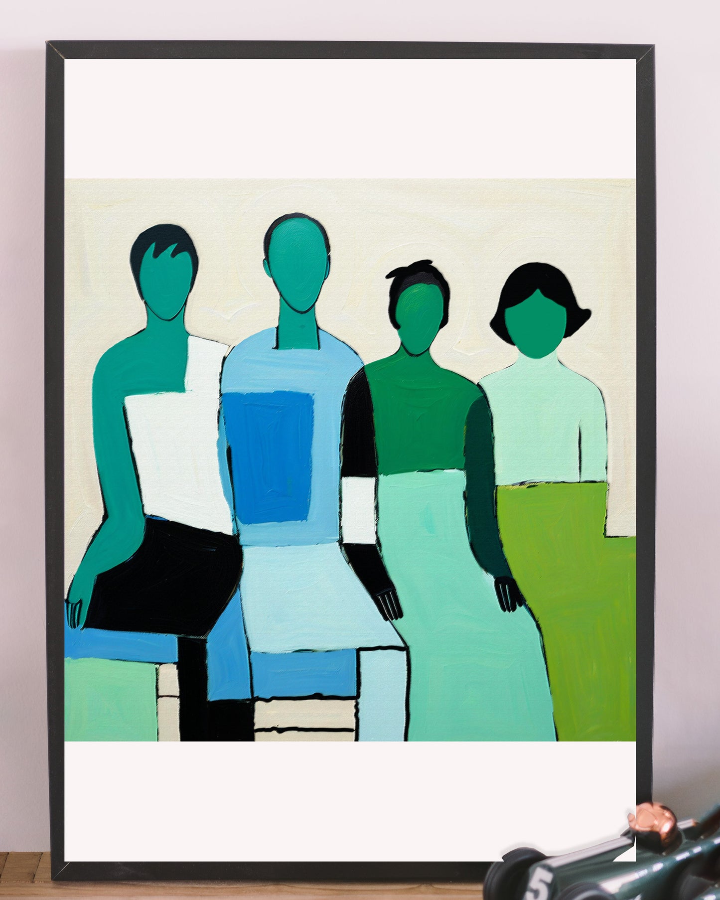「Abstract Figures07」Framed Canvas Print Wall Art 現代潮流抽像人物畫 裝飾畫客廳 玄關 臥室