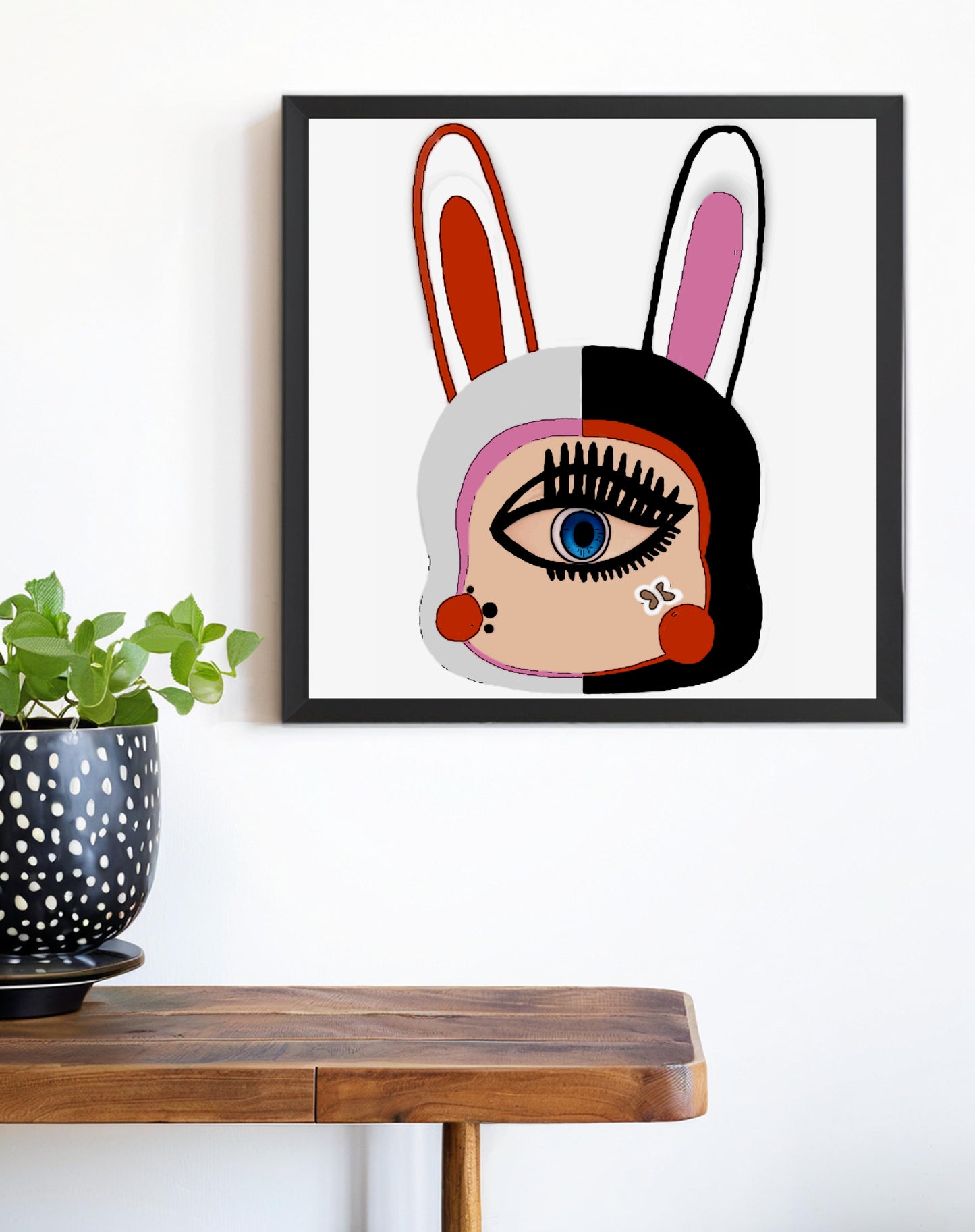 「Rabbit」Framed Canvas Print Wall Art 潮流十二生肖兔 裝飾畫客廳 玄關 臥室