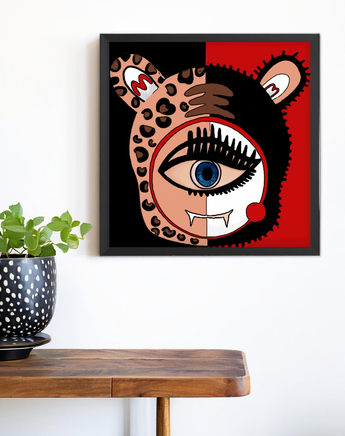 「Tiger」Framed Canvas Print Wall Art 潮流十二生肖虎 裝飾畫客廳 玄關 臥室