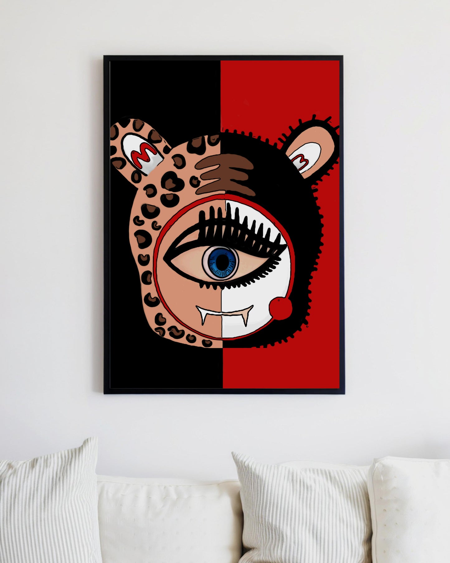 「Tiger」Framed Canvas Print Wall Art 潮流十二生肖虎 裝飾畫客廳 玄關 臥室