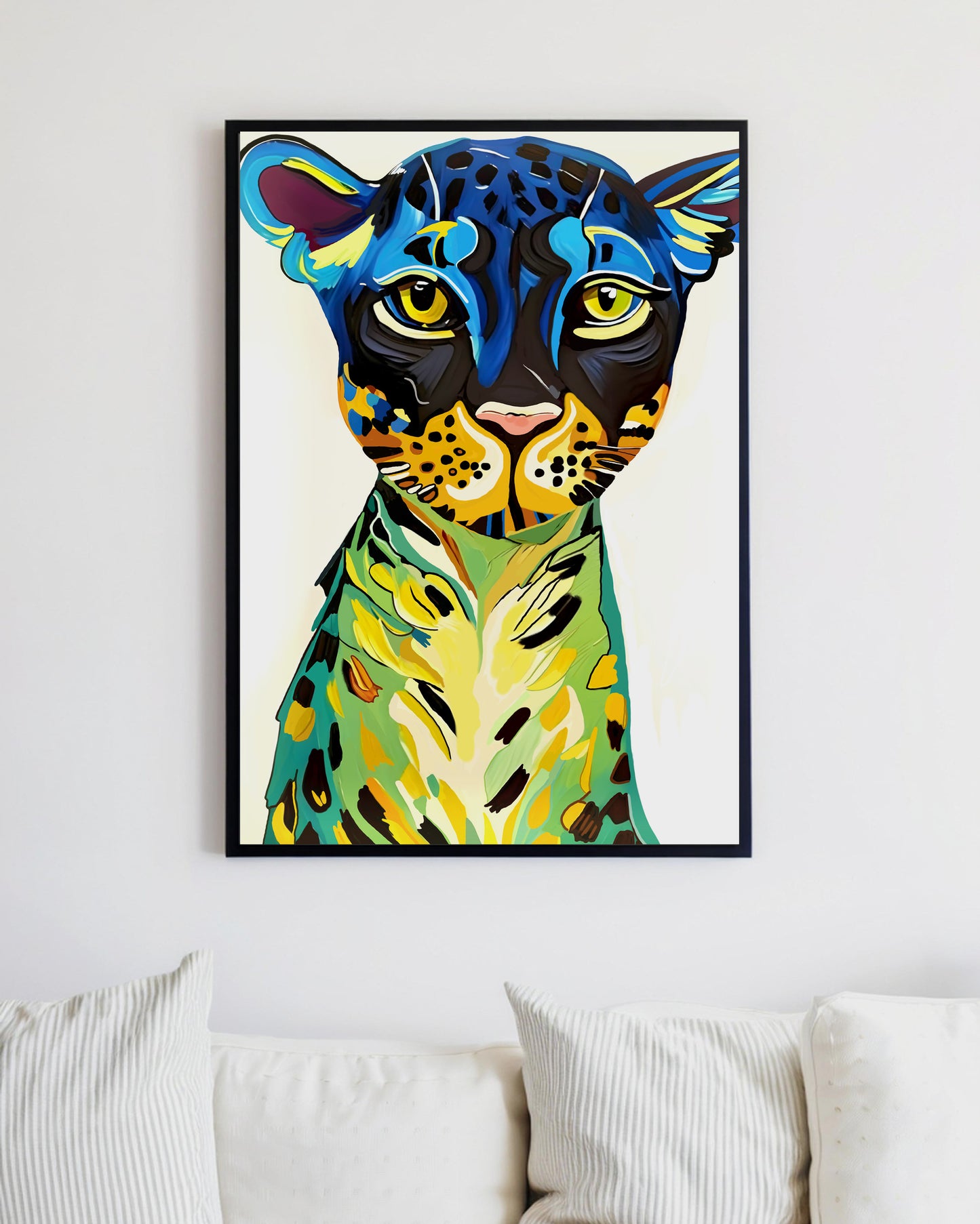 「Leopard」Framed Canvas Print Wall Art 現代風雨林動物花豹裝飾畫客廳 玄關 臥室